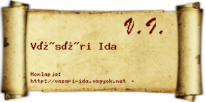 Vásári Ida névjegykártya
